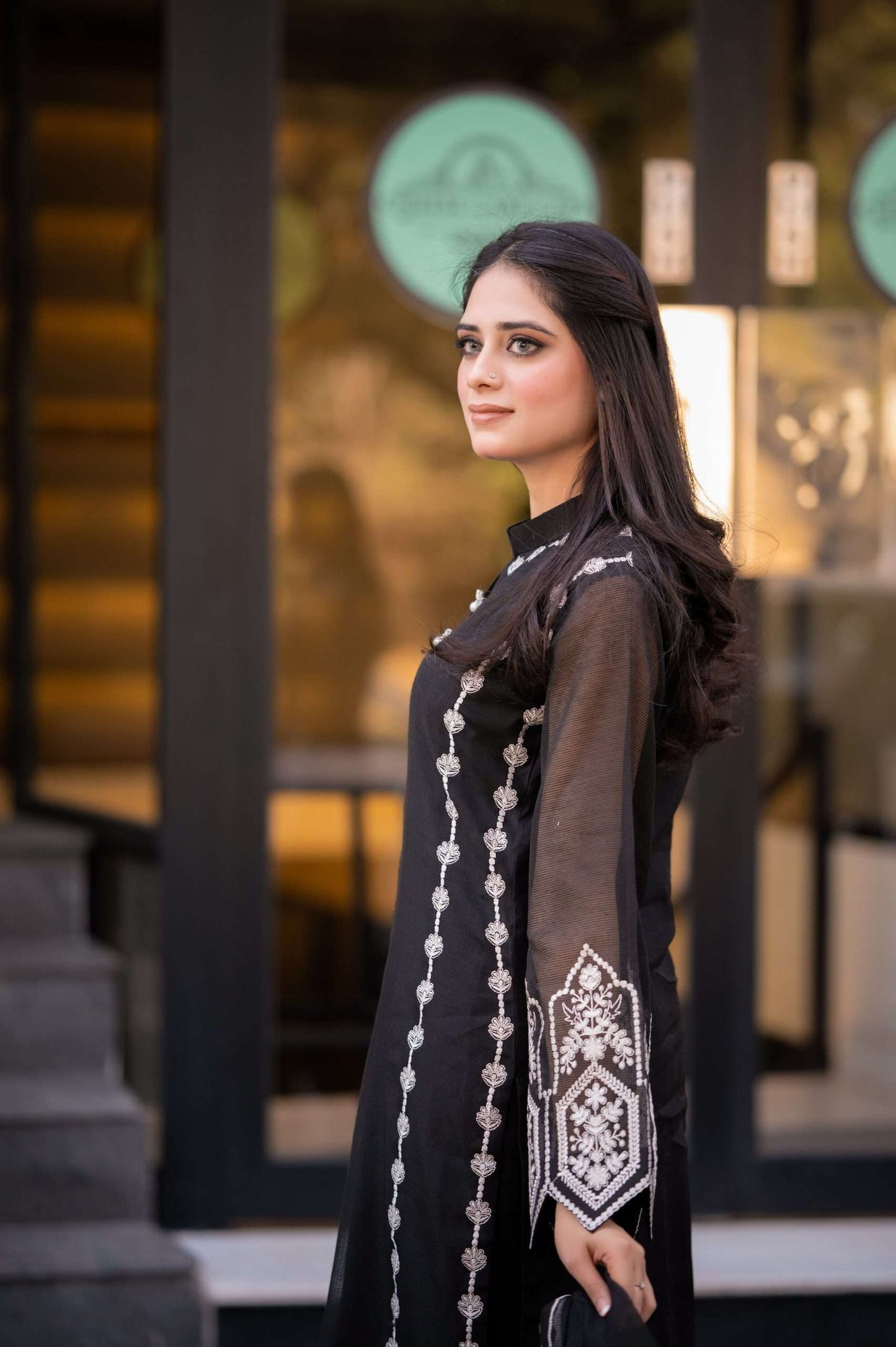 Effortlessly chic: Black Khaadi net 3 piece stitched