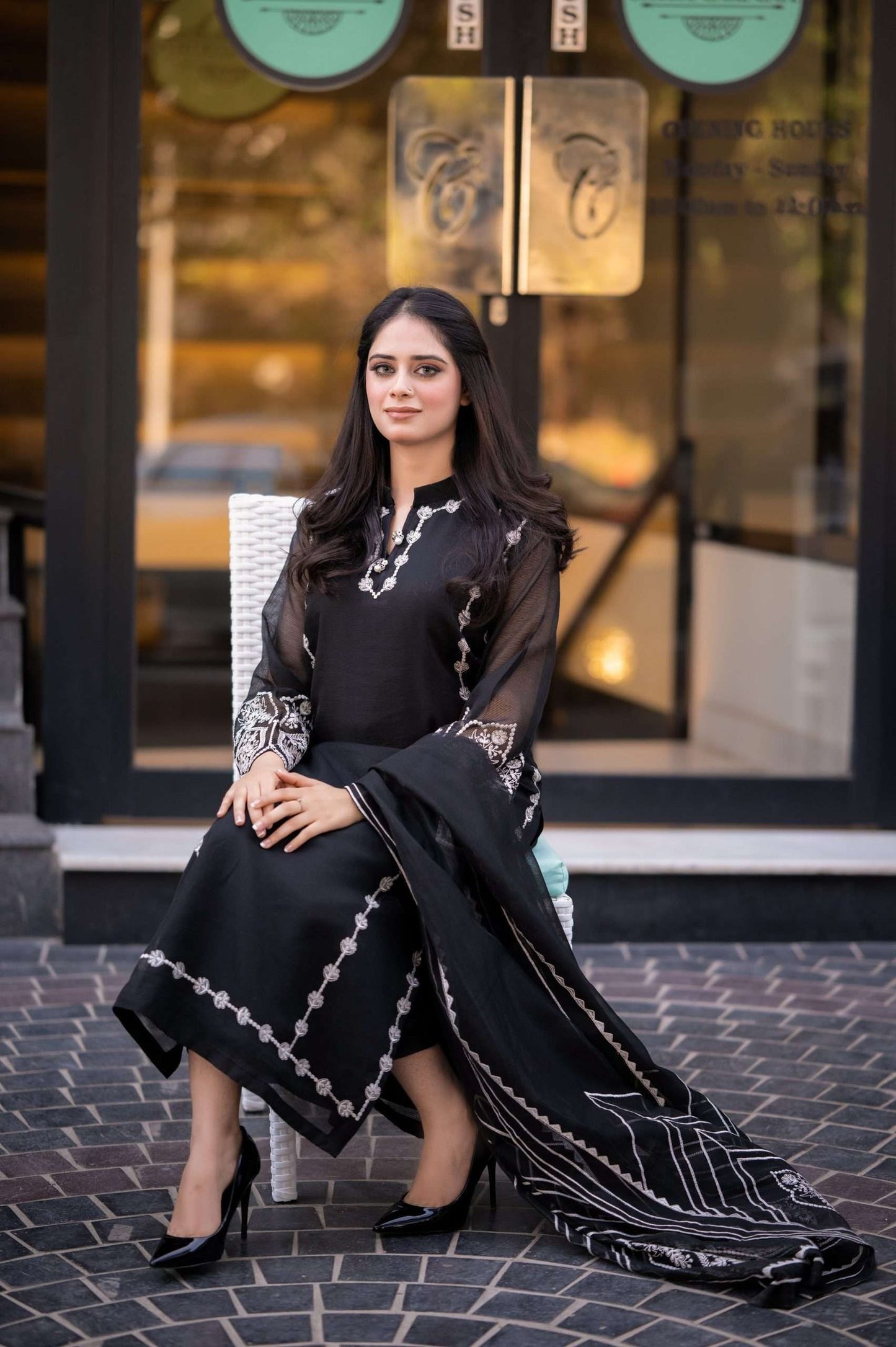 Effortlessly chic: Black Khaadi net 3 piece stitched